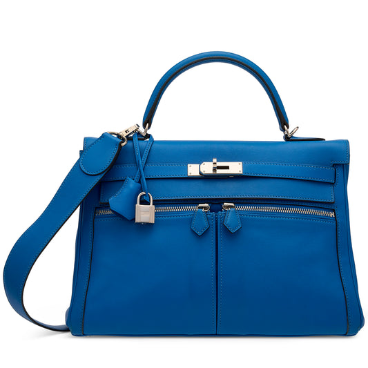 Hermès Kelly Lakis 32 – Bleu Zellige Swift Leather with Palladium Hardware - Zeuskicks