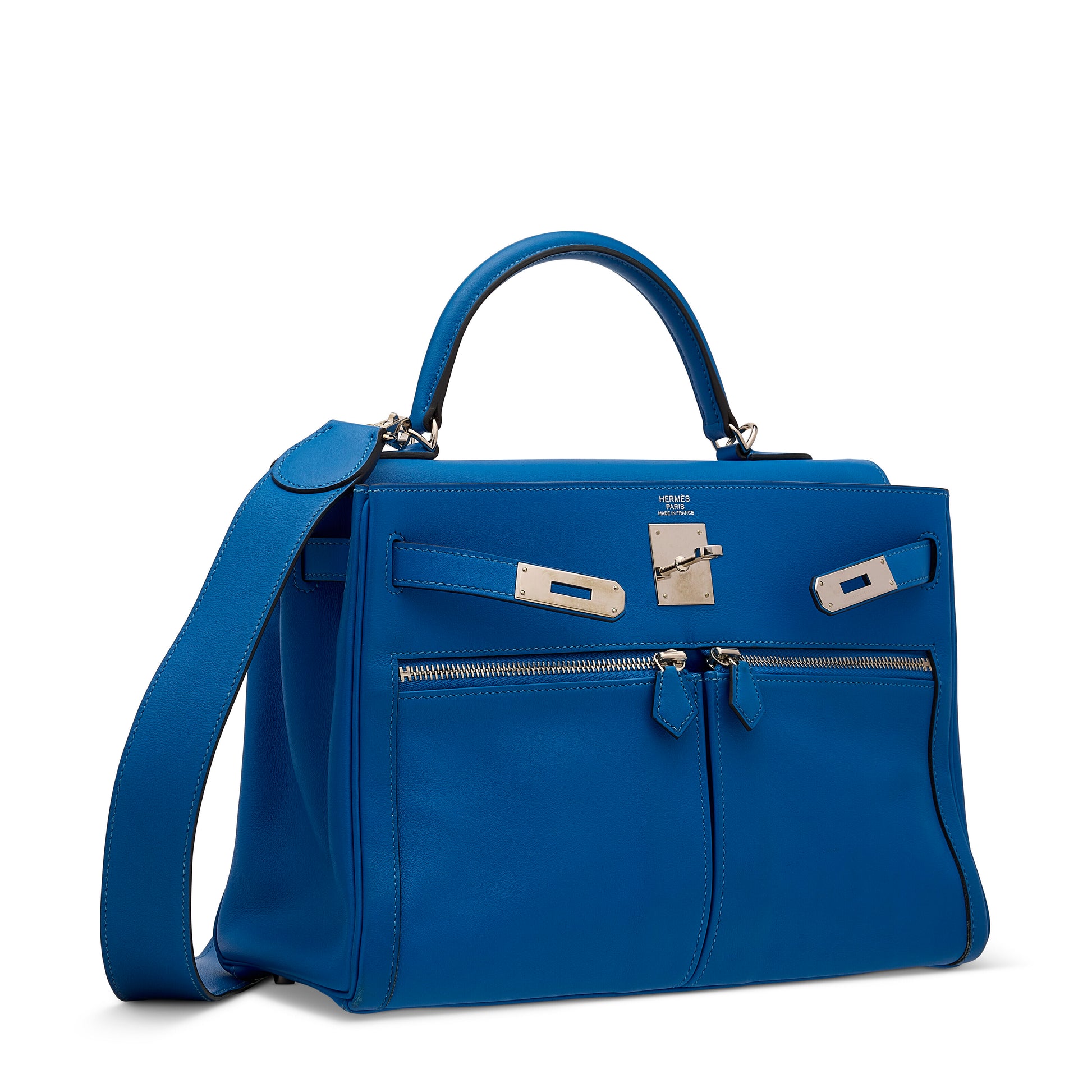 Hermès Kelly Lakis 32 – Bleu Zellige Swift Leather with Palladium Hardware - Zeuskicks
