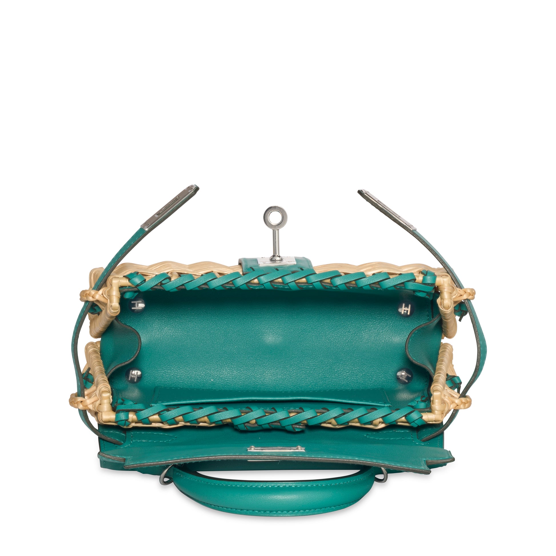 Hermès Mini Kelly Picnic 20 – Vert Vérone Swift Leather & Osier Wicker - Zeuskicks