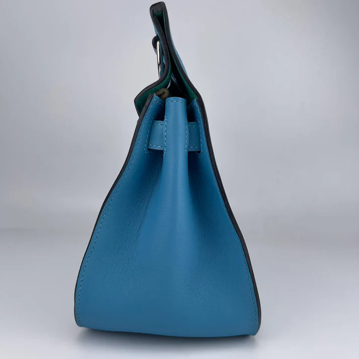 Hermès Gypsy 28 Bag – Epsom Leather in Aegean Blue with Silver Hardware - Zeuskicks