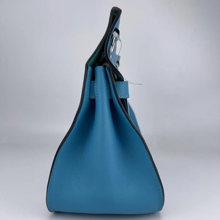 Hermès Gypsy 28 Bag – Epsom Leather in Aegean Blue with Silver Hardware - Zeuskicks