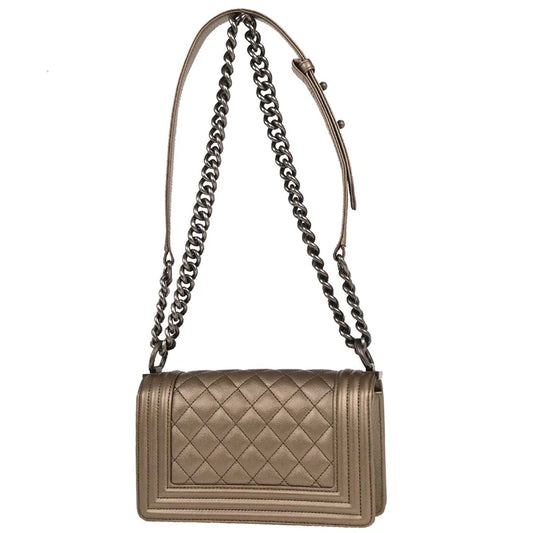 Chanel Boy Small Chain Shoulder Bag – Gold Caviar Leather - Zeuskicks