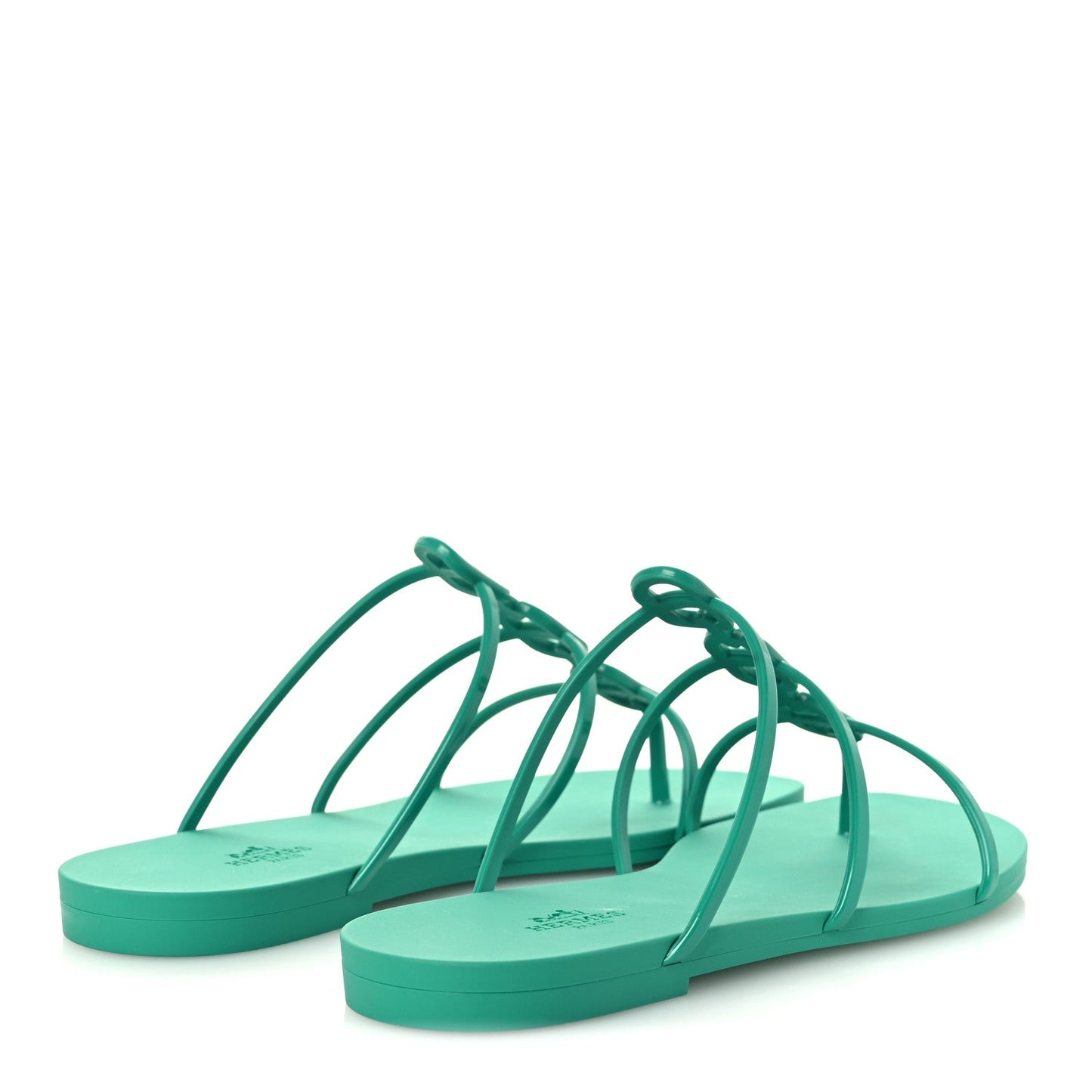 Hermès Mykonos Sandals – Vert Tourmaline Waterproof TPU Edition