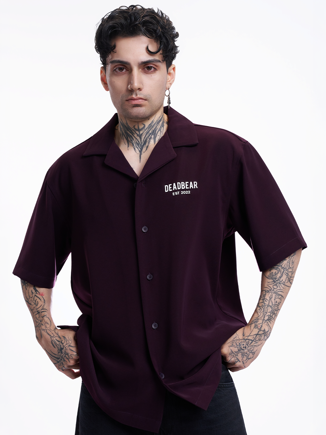 Bowling Shirt Deep Plum by DEADBEAR