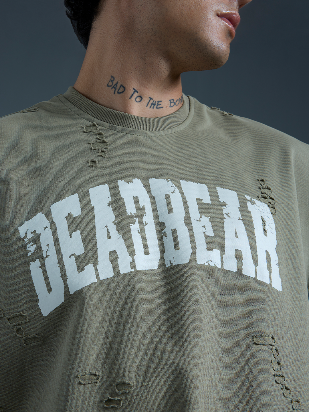 Distressed Olive Tank by DEADBEAR