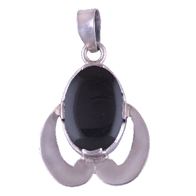 Black Onyx 925 Sterling Silver Pendant - R100472-21