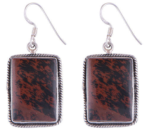 925 Sterling Silver Mahogany Obsidian Earrings - R1500086-20