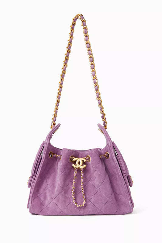 Chanel 25 Mini Handbag – Purple Suede & Calfskin - Zeuskicks