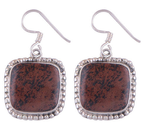 925 Sterling Silver Mahogany Obsidian Earrings - R1500109-21