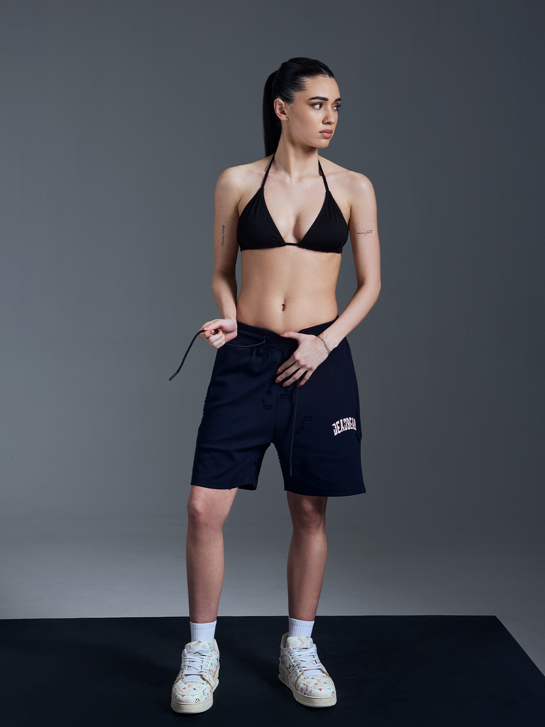 Distressed Navy Shorts by DEADBEAR
