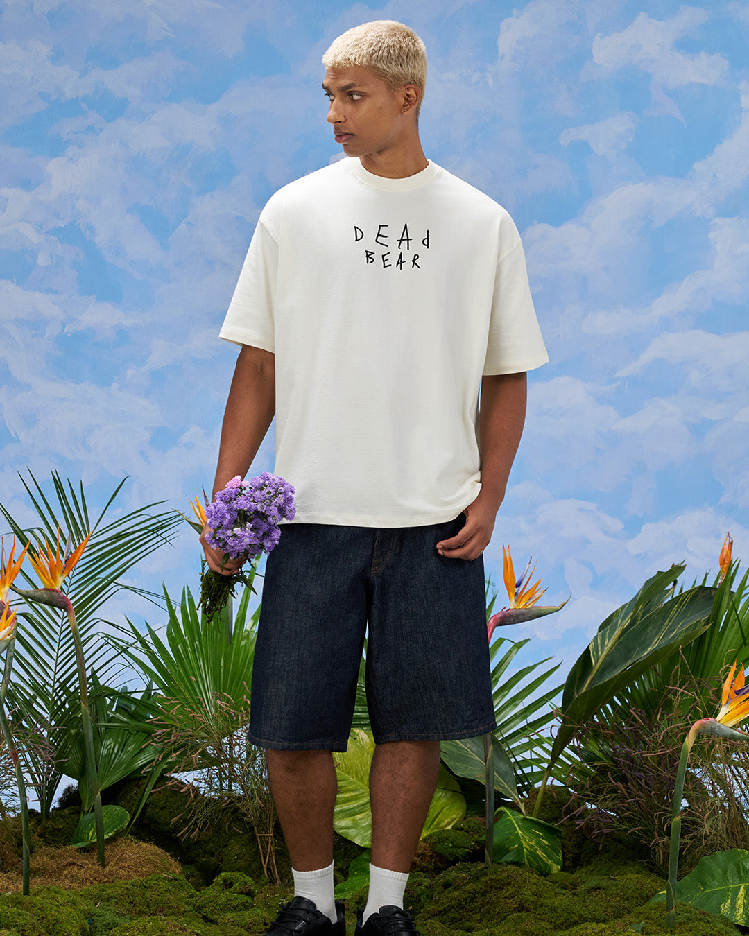 Scribbled Logo Tee Cream by DEADBEAR