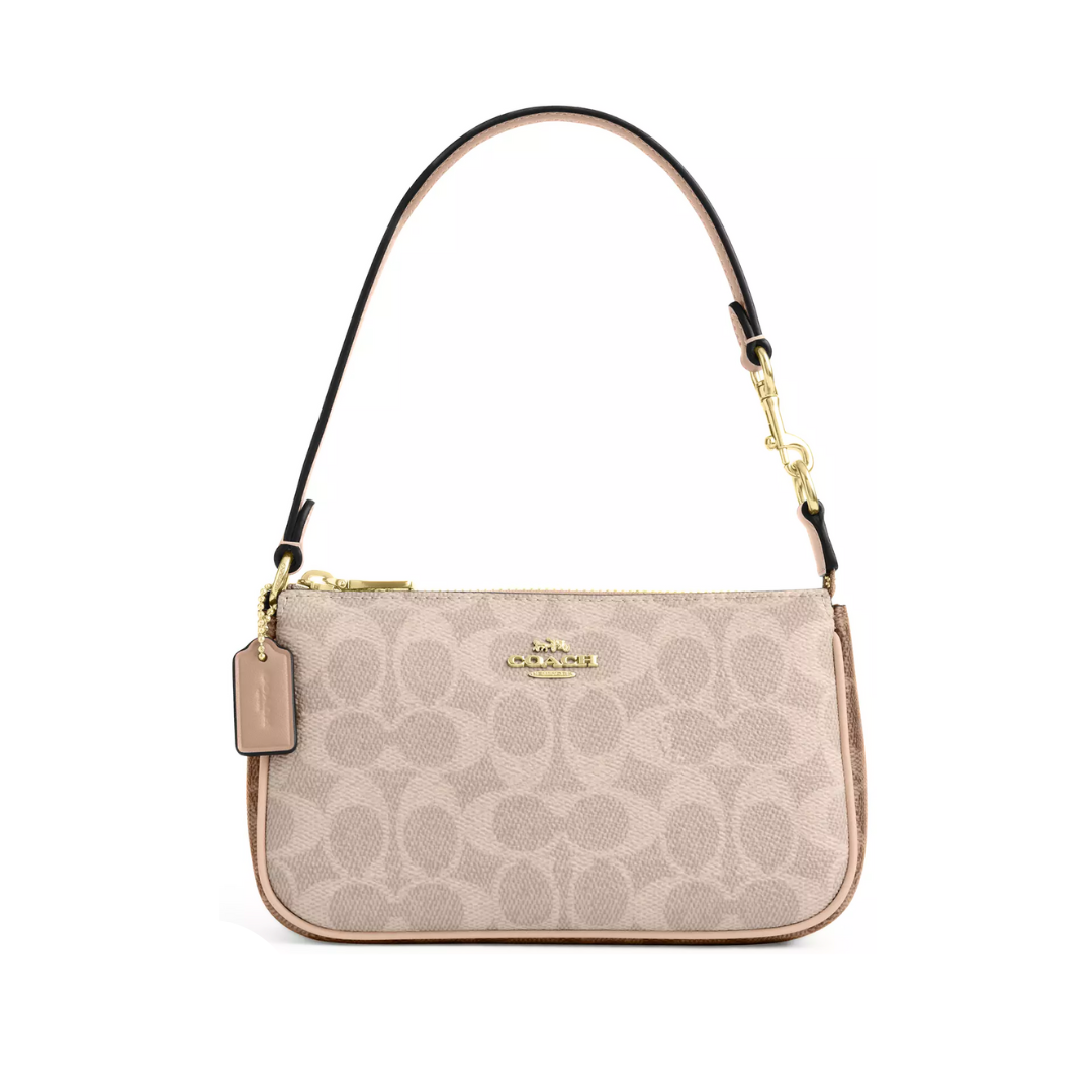 COACH Nolita 19 In Blocked Signature Canvas Gold Sand Tan by COACH