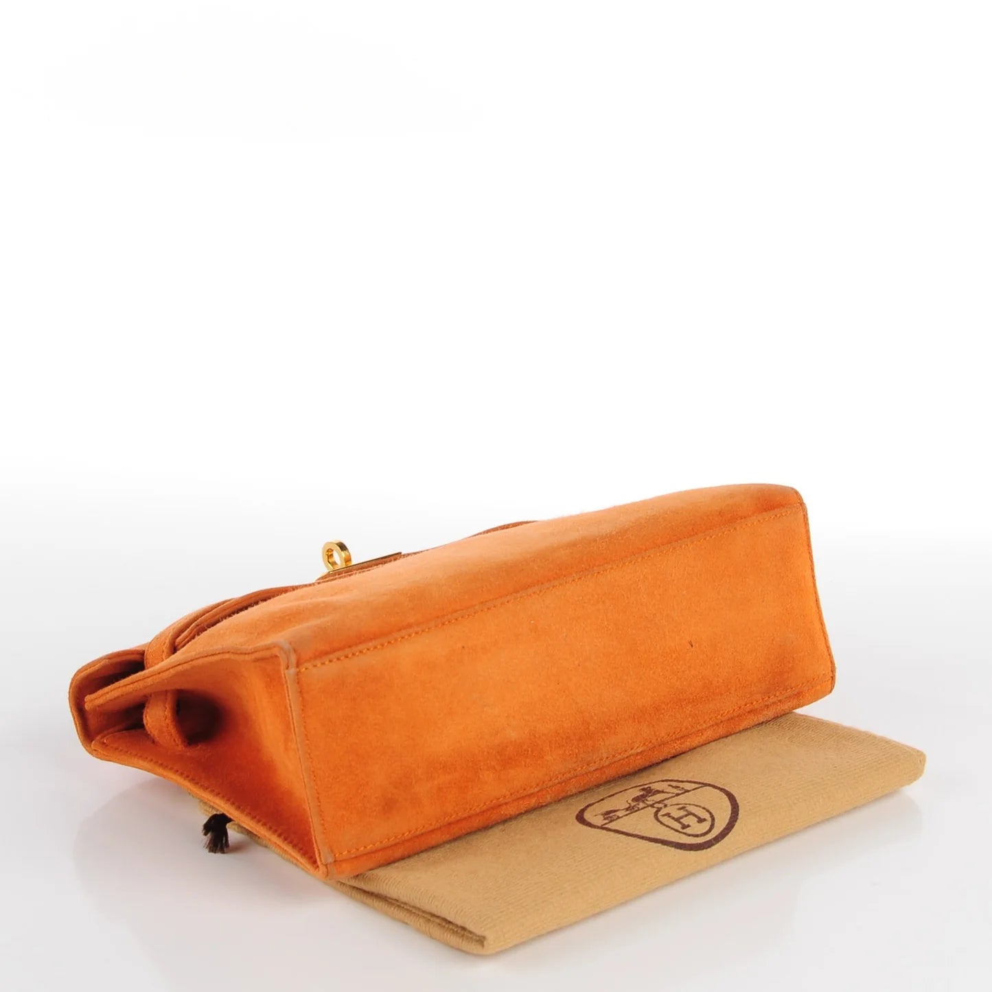 Hermès Kelly Pochette – Veau Doblis Suede in Orange with Gold Hardware - Zeuskicks