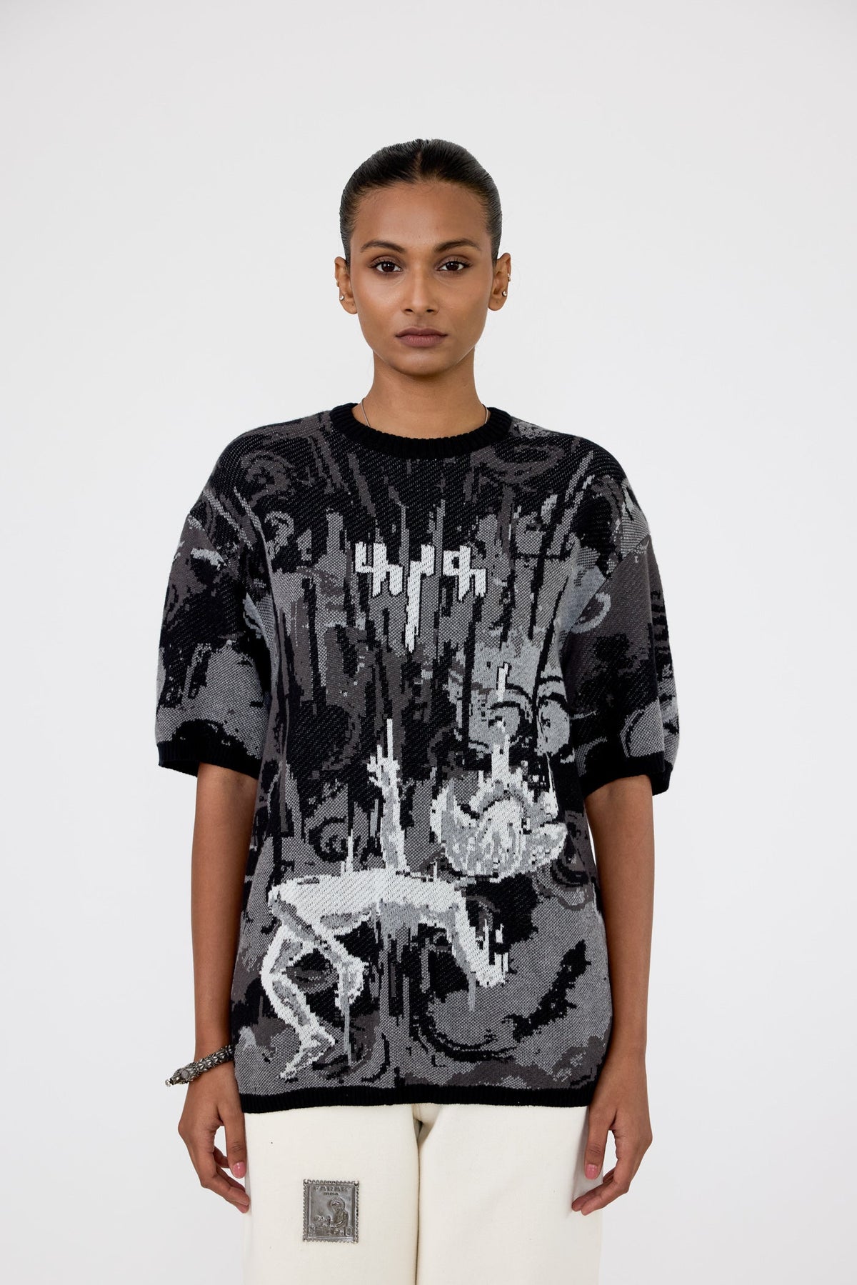 Leap of Faith' jacquard T-shirt by FARAK