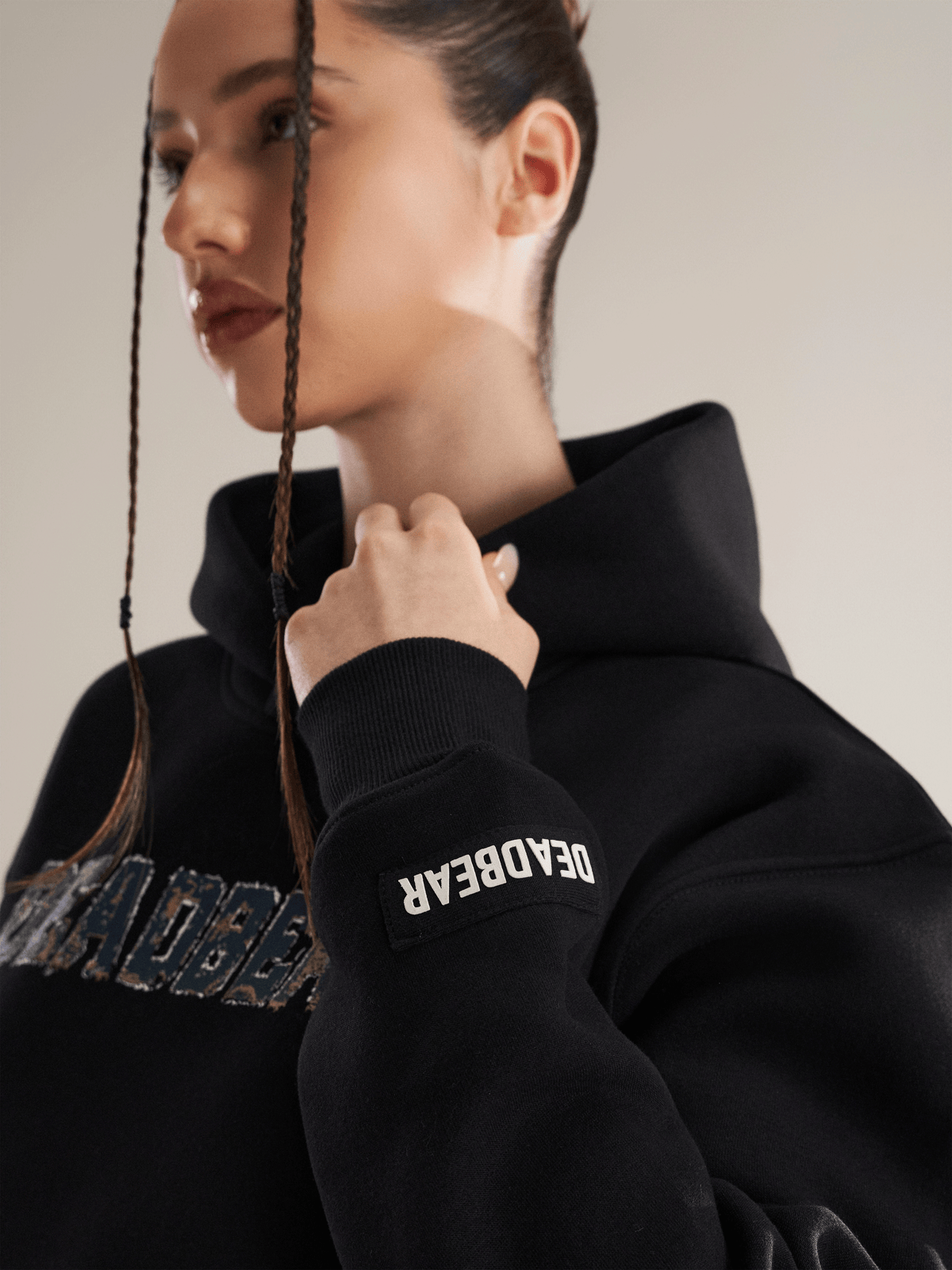 Fake Denim Hoodie Black by DEADBEAR
