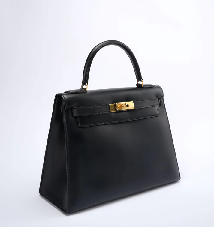Hermès Vintage Kelly 28 Sellier – Black Box Calf Leather with Gold Hardware - Zeuskicks