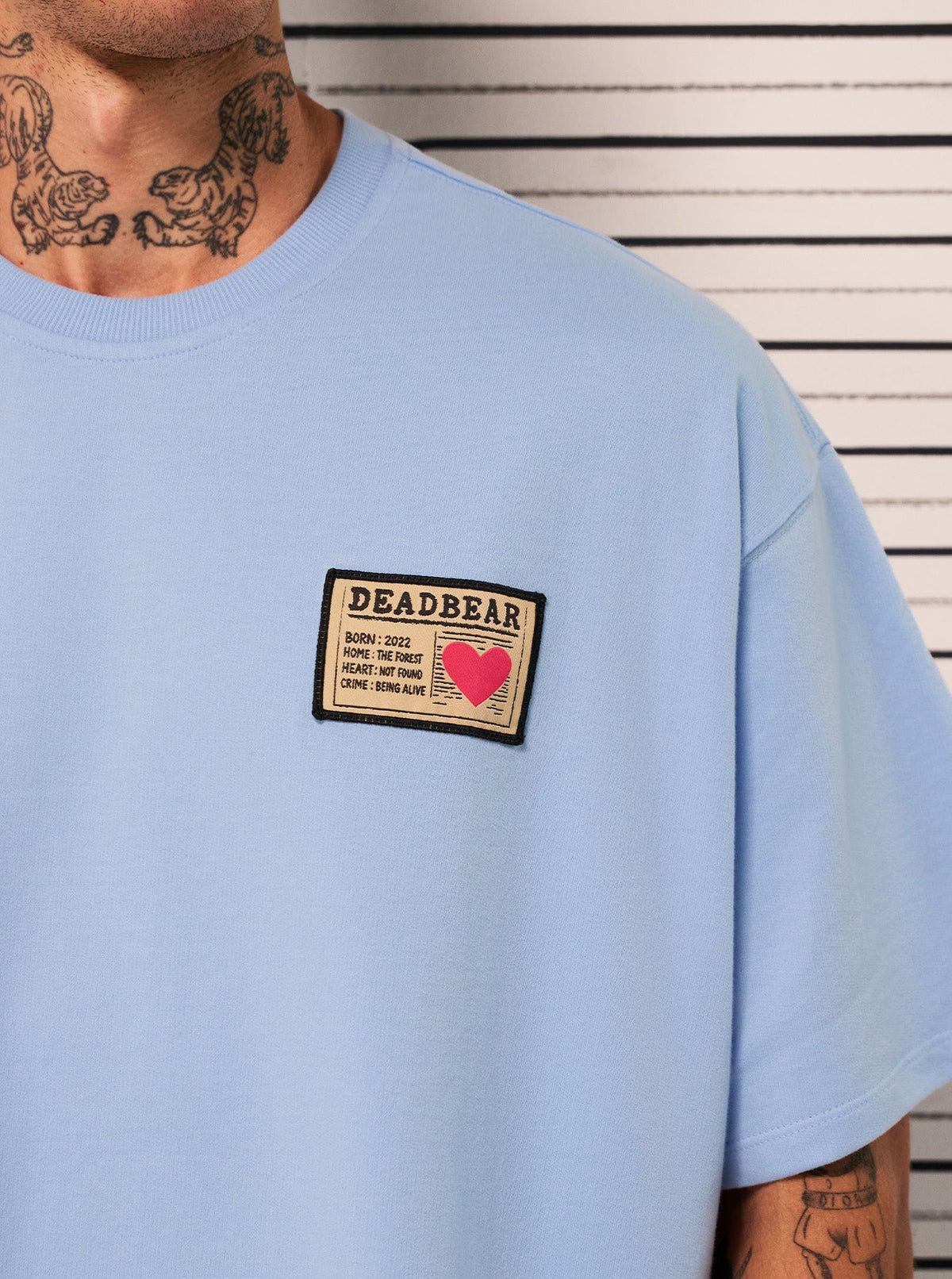Mugshot Tee Sky Blue by DEADBEAR