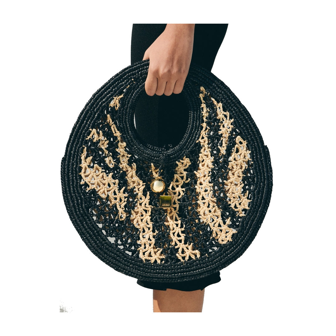 jacquemus The Spiaggia small round bag Natural/Black by jacquemus
