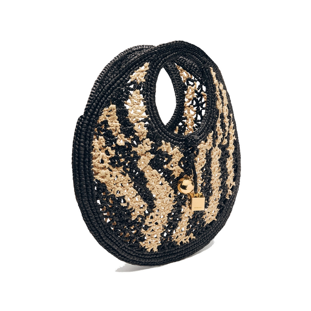 jacquemus The Spiaggia small round bag Natural/Black by jacquemus