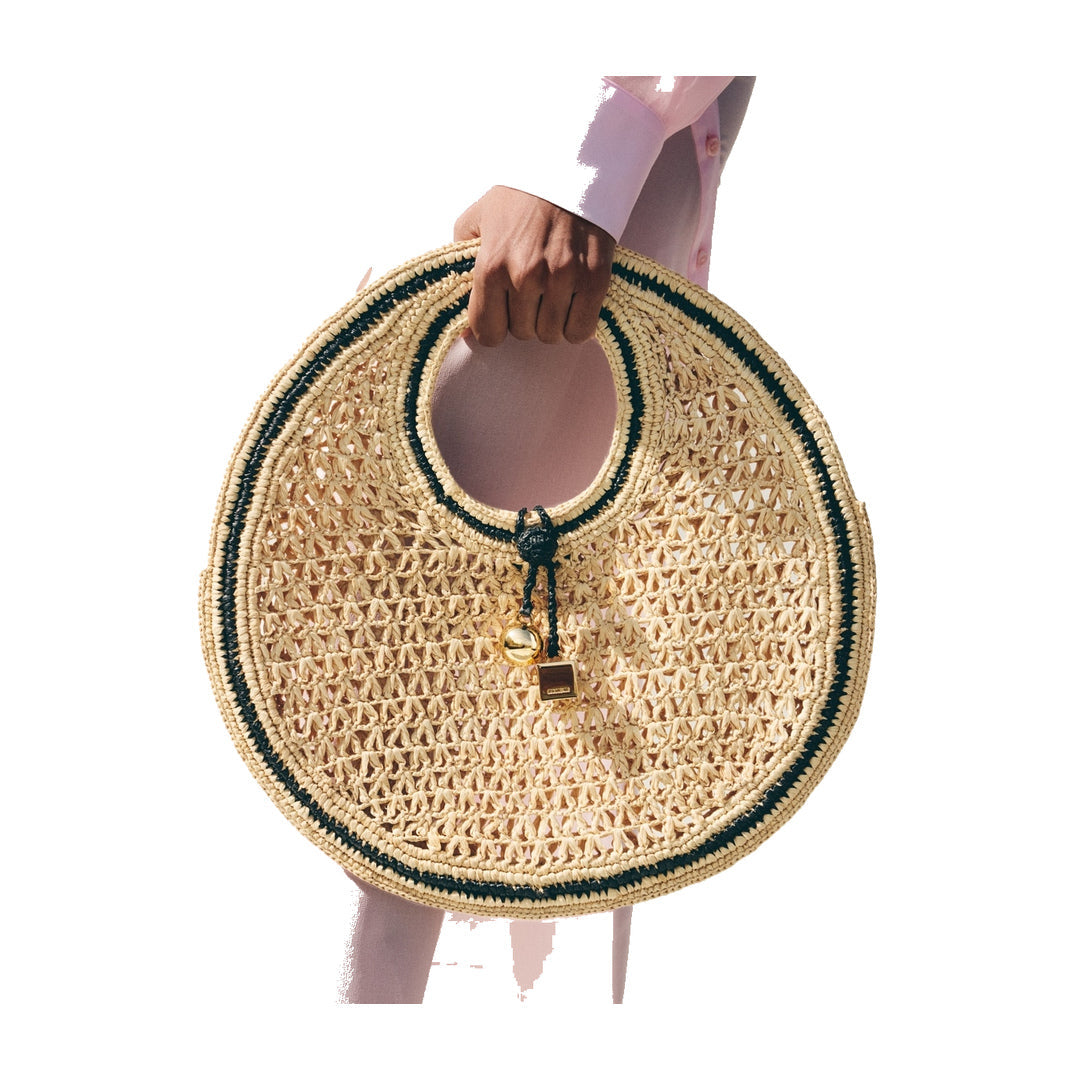 jacquemus The Spiaggia small round bag Natural / Black Details by jacquemus