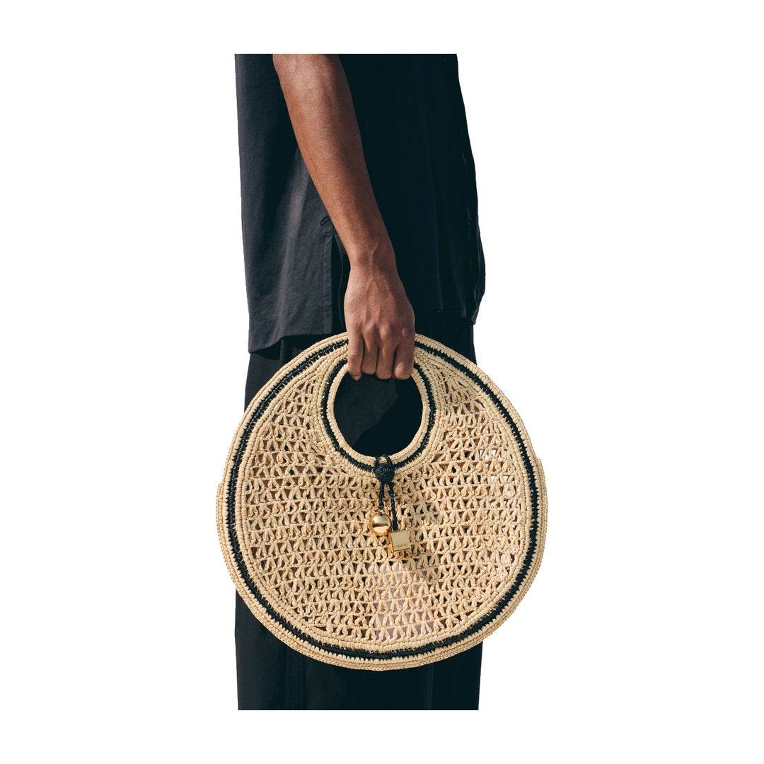 jacquemus The Spiaggia small round bag Natural / Black Details by jacquemus