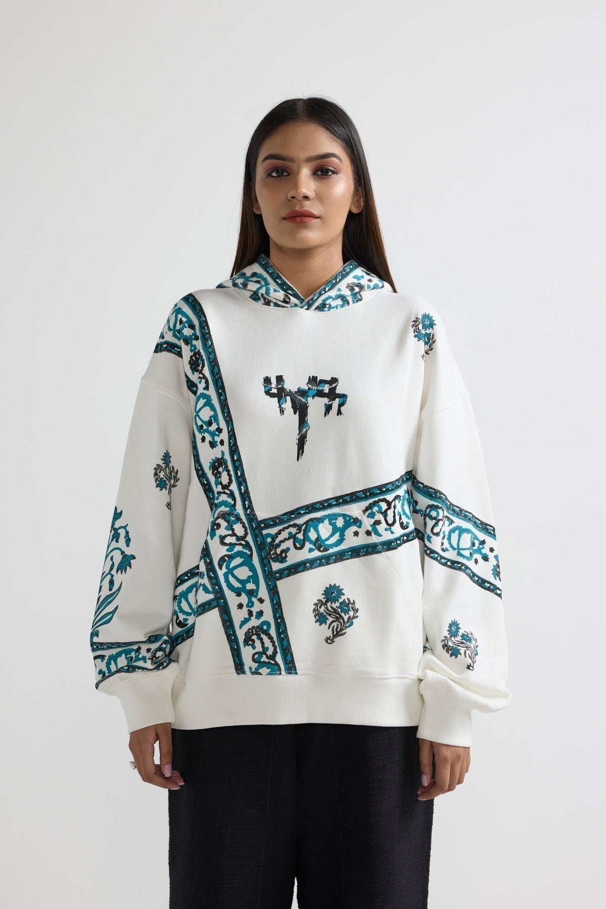 "Cosmic" Blockprint Hoodie by FARAK