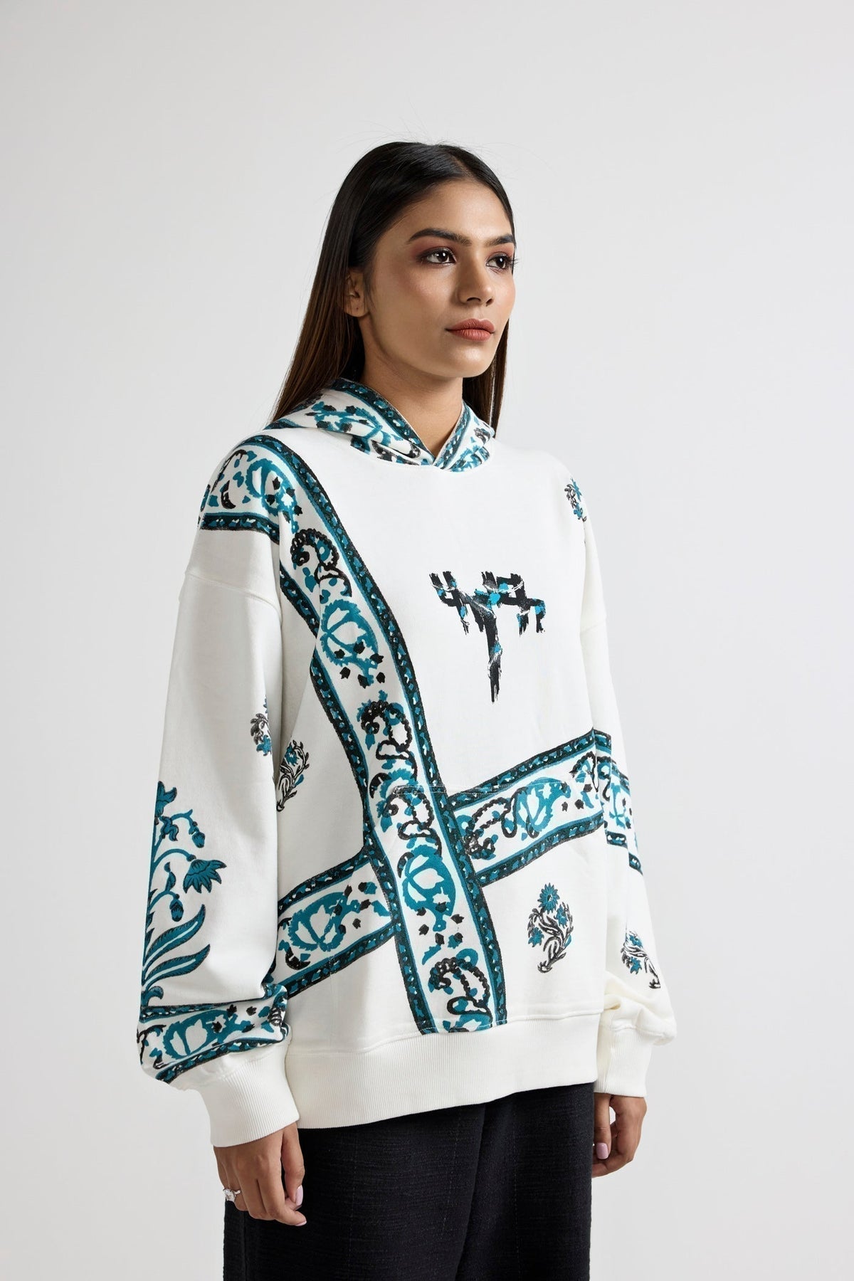 "Cosmic" Blockprint Hoodie by FARAK
