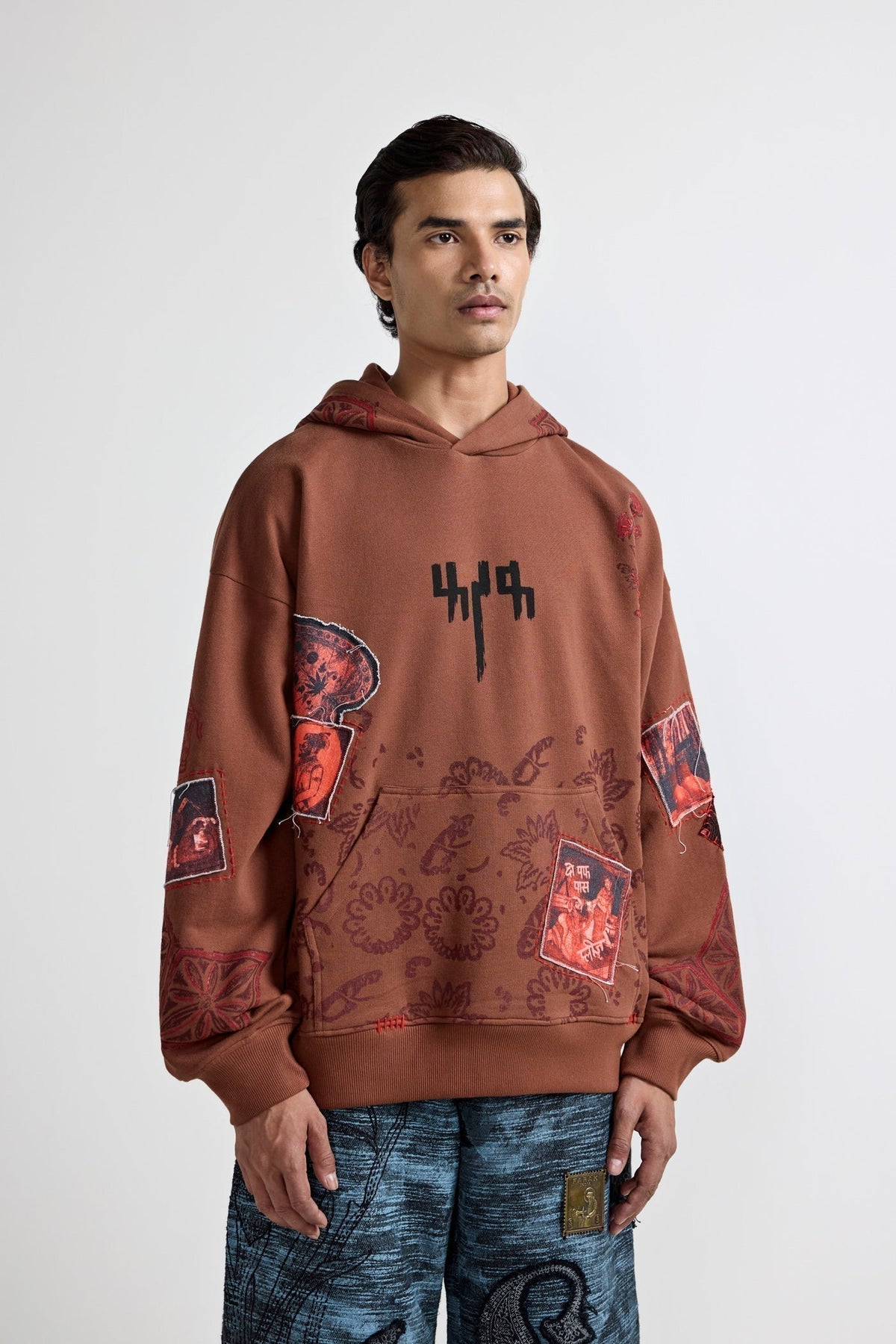 "Mehfil" Block-Printed Hoodie by FARAK