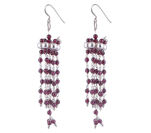 925 Sterling Silver Garnet Earrings - R1500251-38