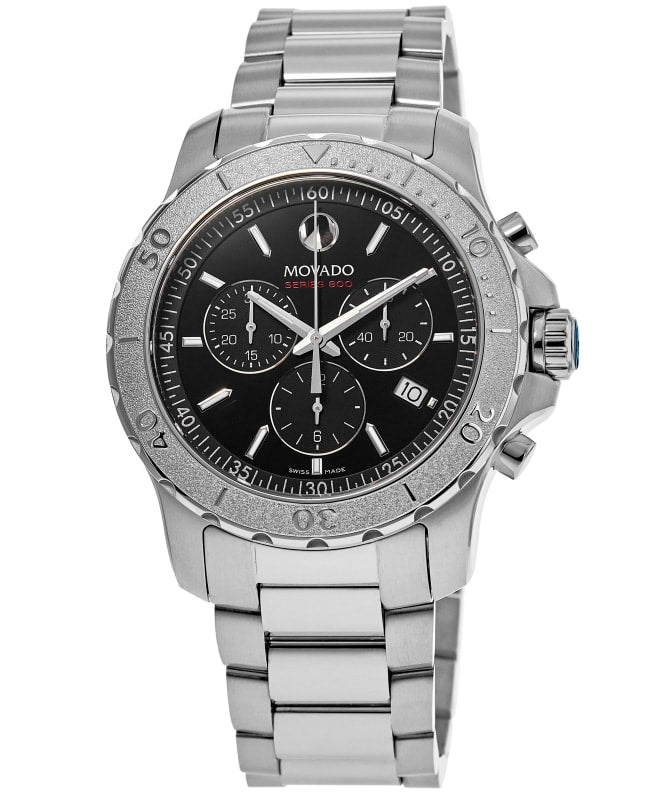 Movado Series 800 Chronograph 2600110 Black Dial 42 mm Watch