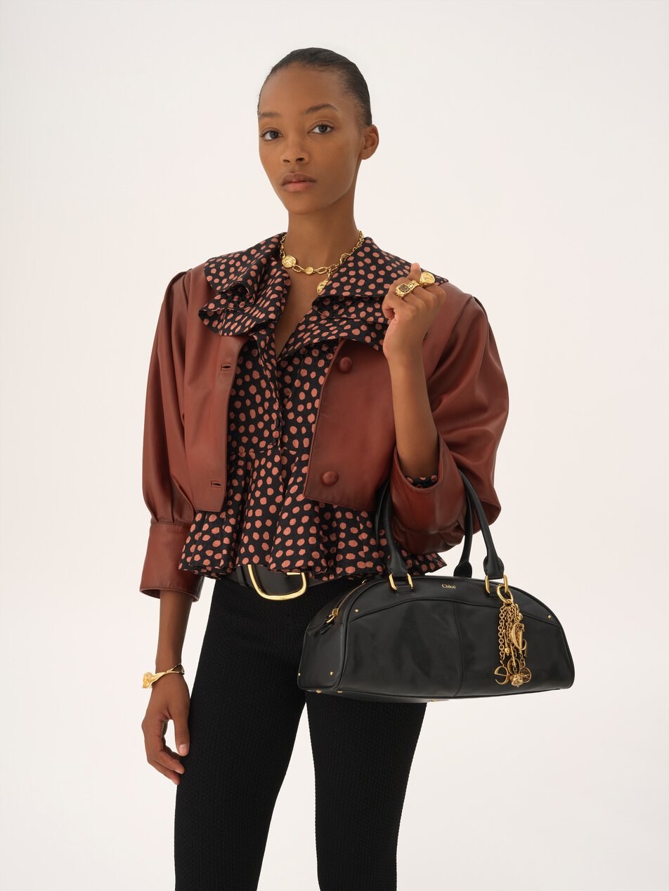 CHLOE bowling bag in soft leather Black by CHLOE