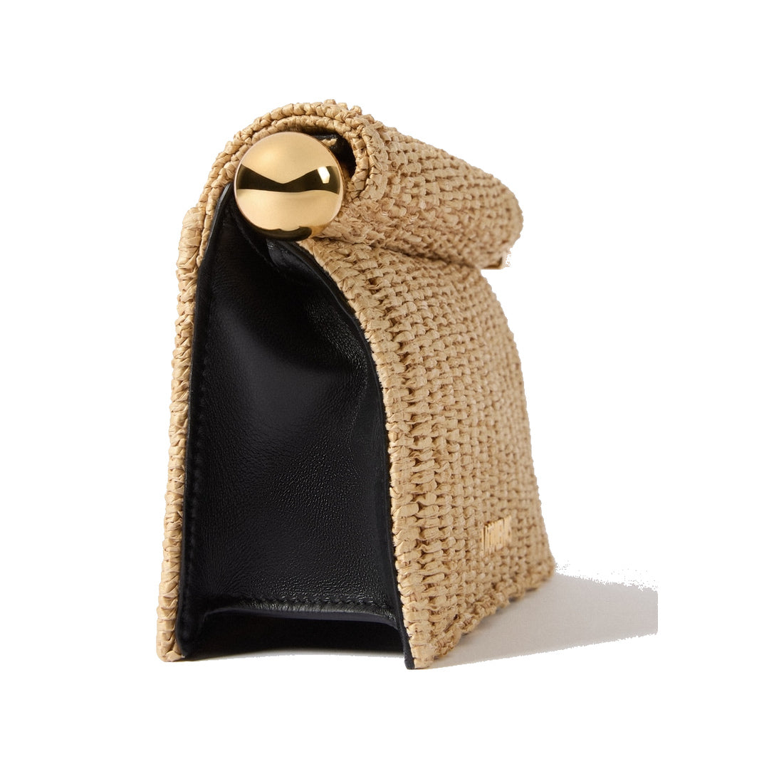 jacquemus The small Rond Carré clutch Natural/Black by jacquemus