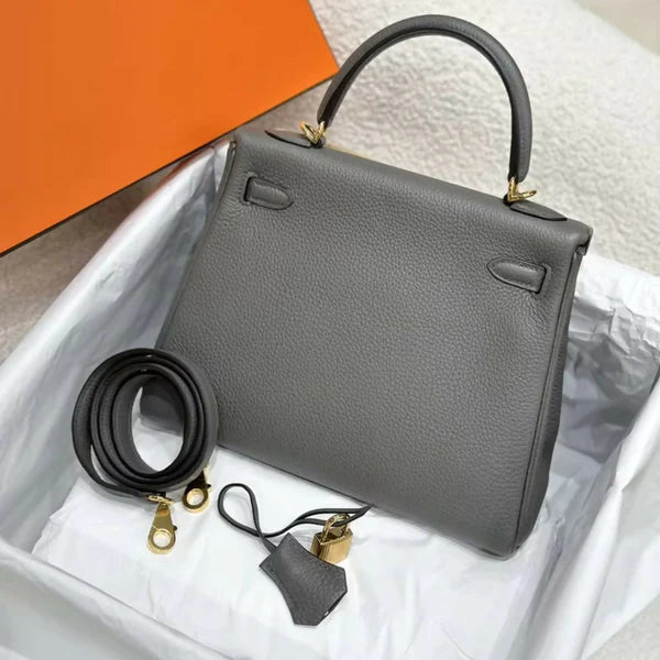 Hermès Kelly 25 – Gris Étains Togo Leather with Gold Hardware - Zeuskicks