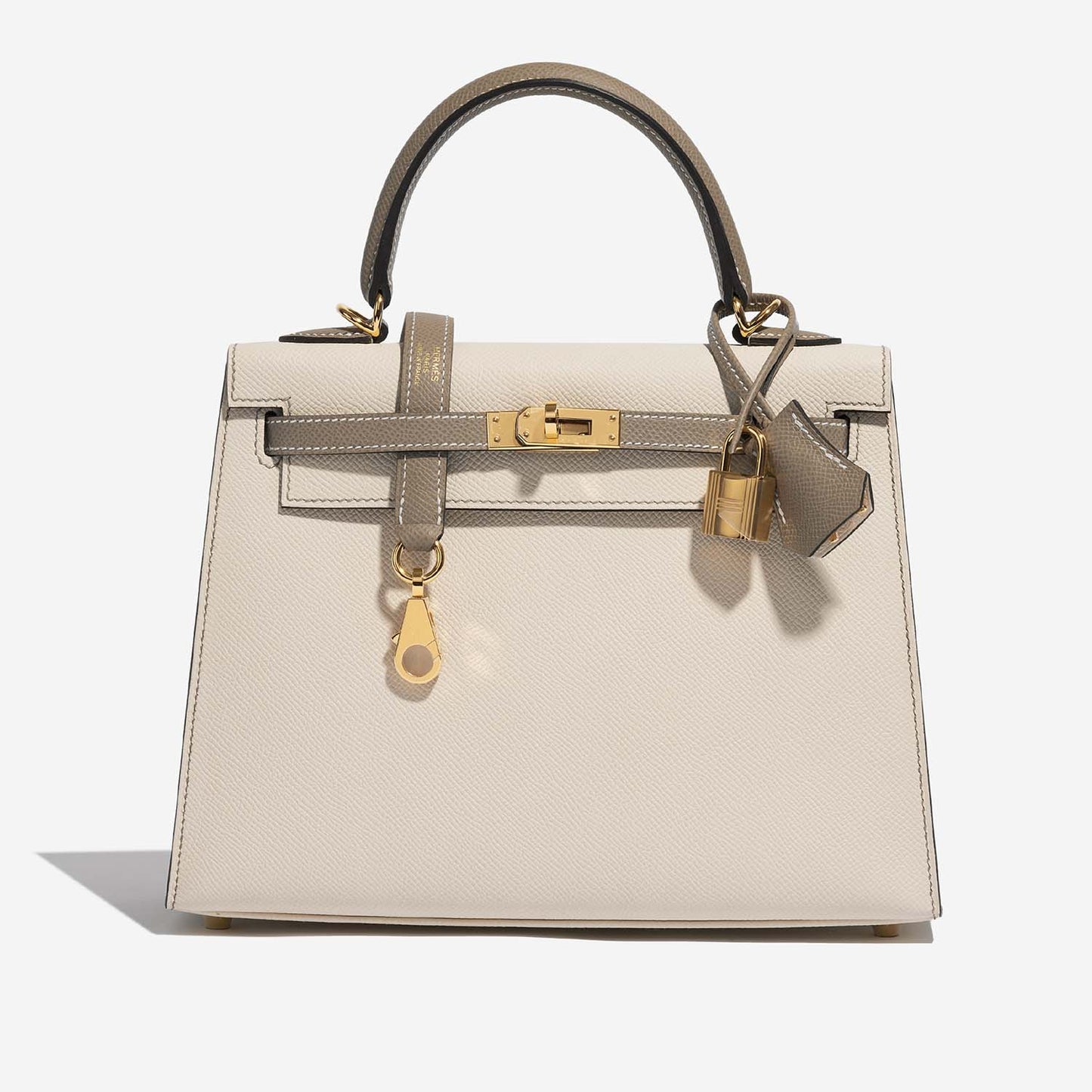 Reference only, different item: Hermes Kelly HSS 25 Epsom Craie / Gris Asphalte; website photo 2