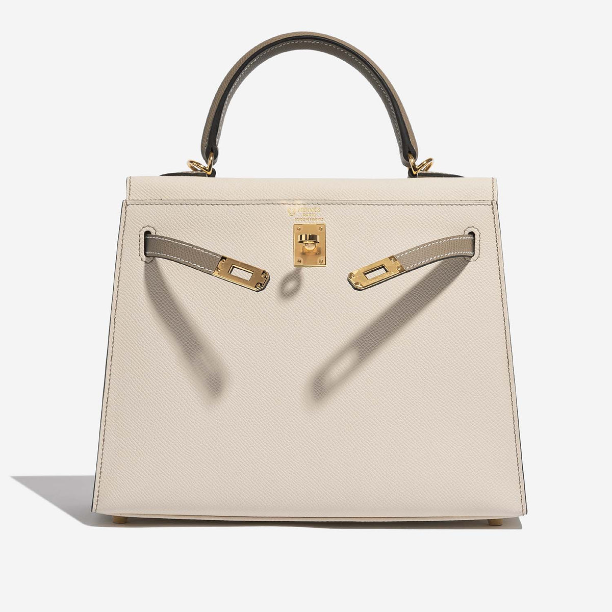 Reference only, different item: Hermes Kelly HSS 25 Epsom Craie / Gris Asphalte; website photo 3