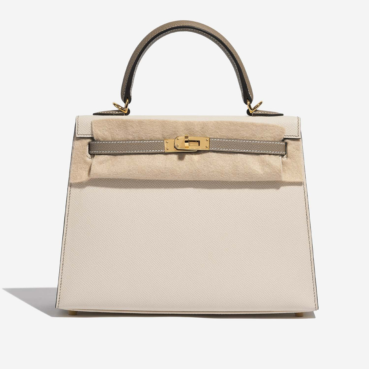 Reference only, different item: Hermes Kelly HSS 25 Epsom Craie / Gris Asphalte; website photo 4