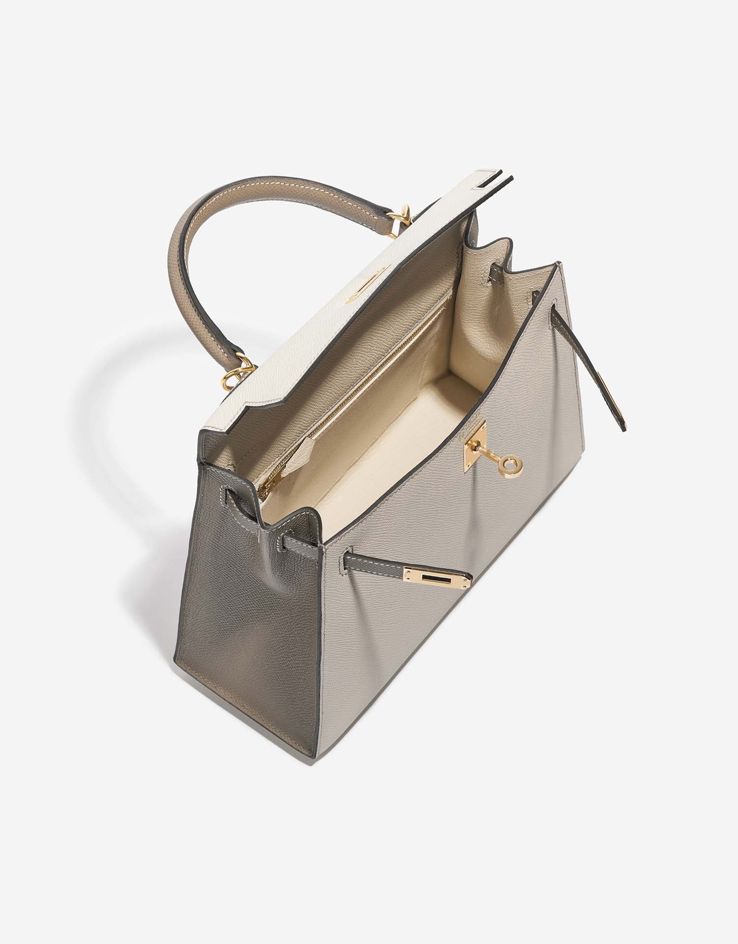 Reference only, different item: Hermes Kelly HSS 25 Epsom Craie / Gris Asphalte; website photo 10