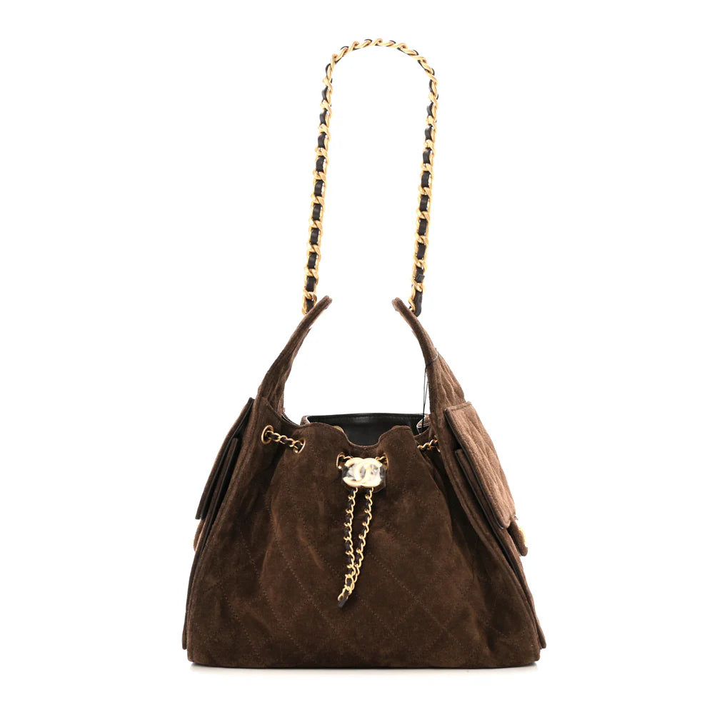 Chanel Small 25 Handbag – Suede Quilted in Dark Brown - Zeuskicks