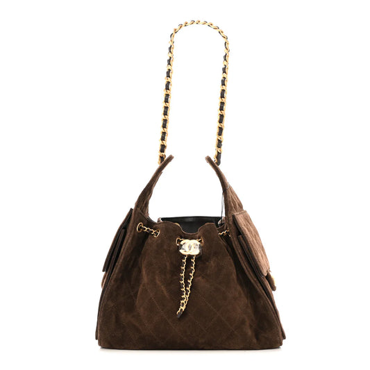 Chanel Small 25 Handbag – Suede Quilted in Dark Brown - Zeuskicks