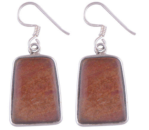 925 Sterling Silver Red Jasper Earrings - R1500091-28