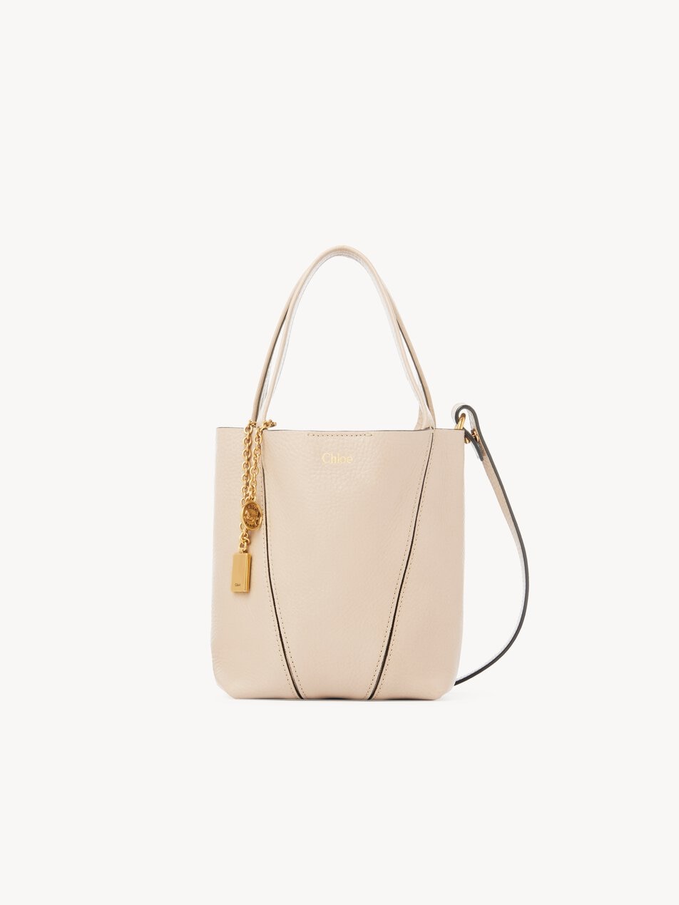 CHLOE Small Chloé Spin tote bag in grained leather Sweet Beige by CHLOE