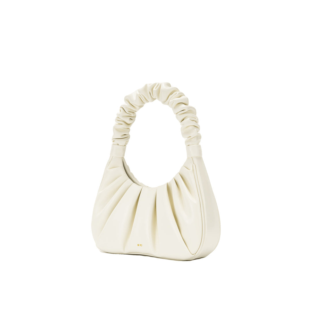 JW PEI Gabbi Ruched Hobo Handbag - White by JW PEI