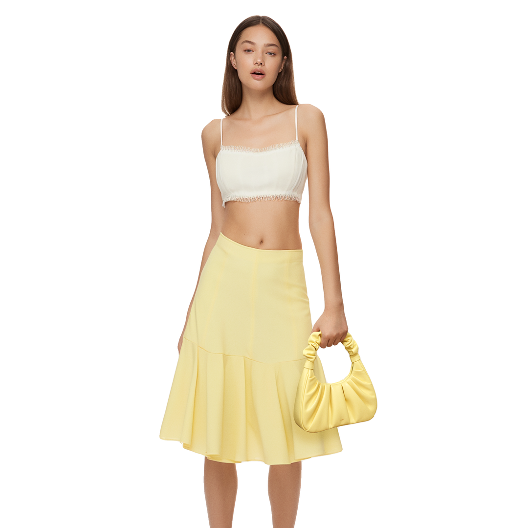 JW PEI Gabbi Ruched Hobo Handbag - Light Yellow by JW PEI