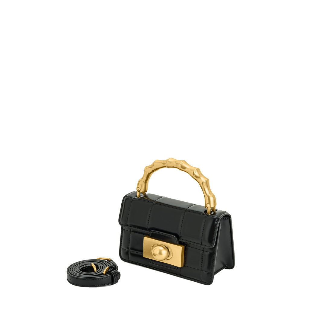 JW PEI Kaia Bamboo Metal Handle Handbag - Black by JW PEI