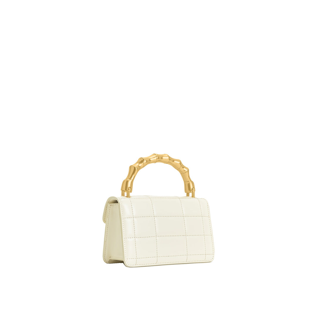 JW PEI Kaia Bamboo Metal Handle Handbag - White by JW PEI