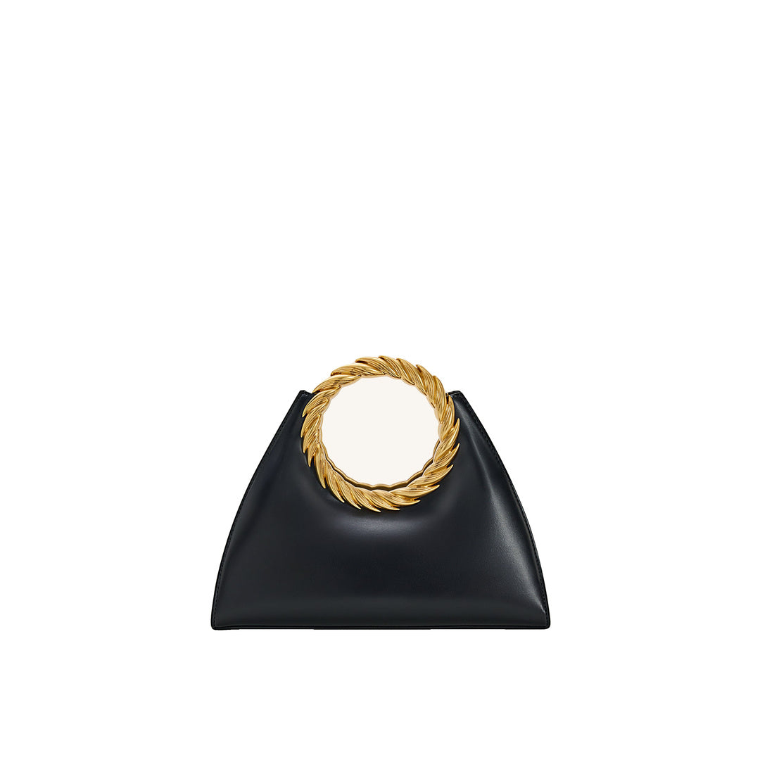 JW PEI Amiya Leaf Handle Sculpture Bag - Black by JW PEI