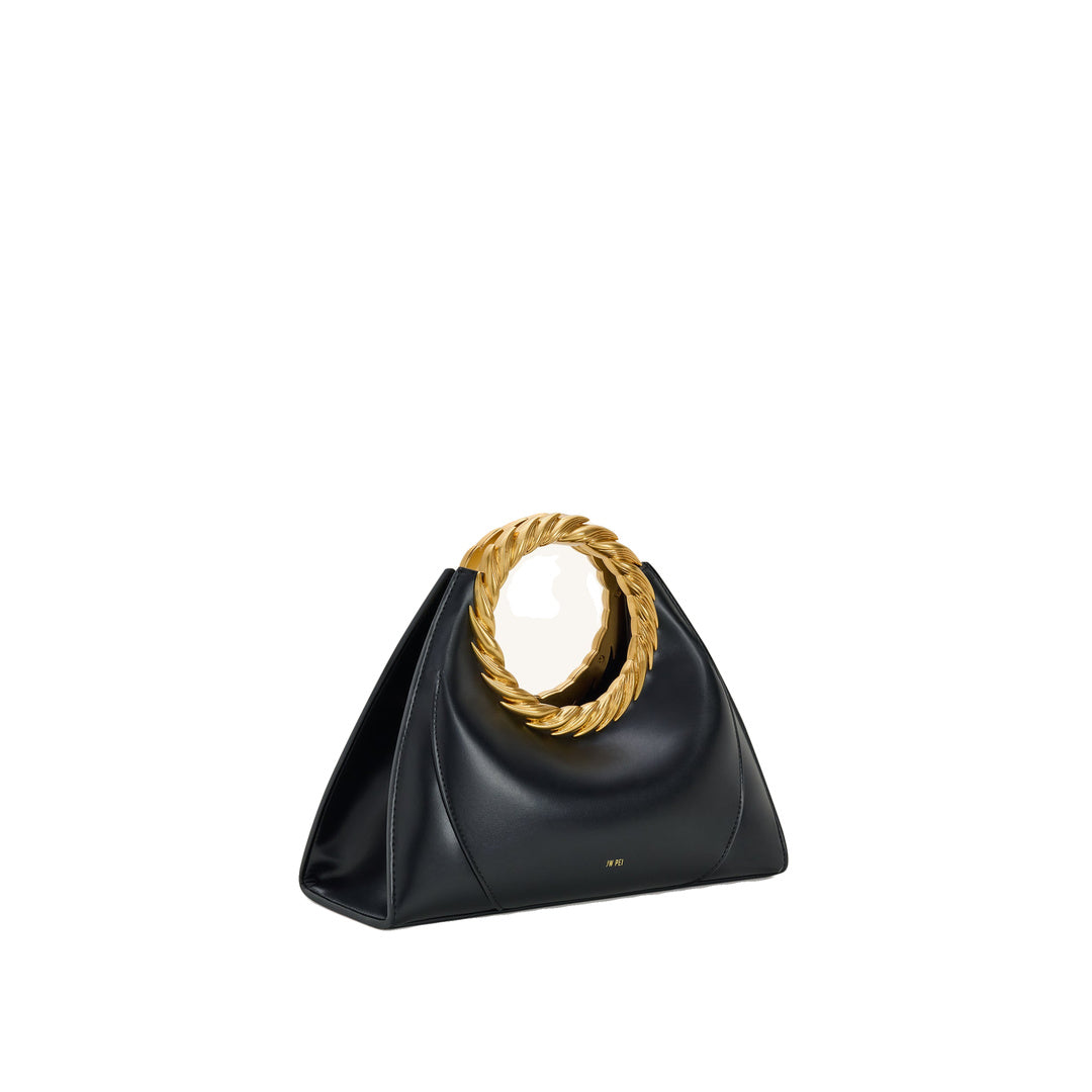 JW PEI Amiya Leaf Handle Sculpture Bag - Black by JW PEI