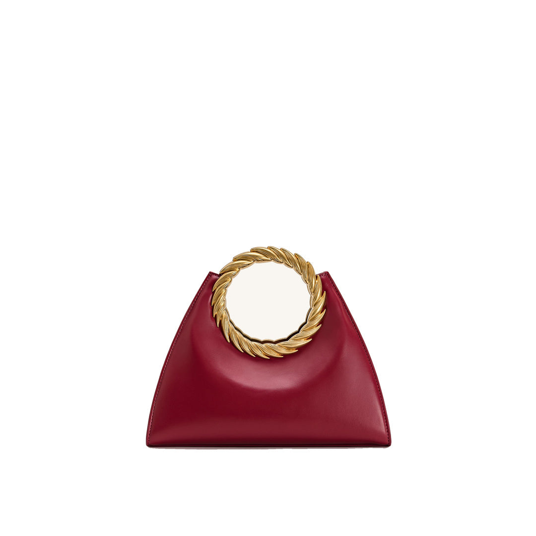 JW PEI Amiya Leaf Handle Sculpture Bag - Wine Red by JW PEI