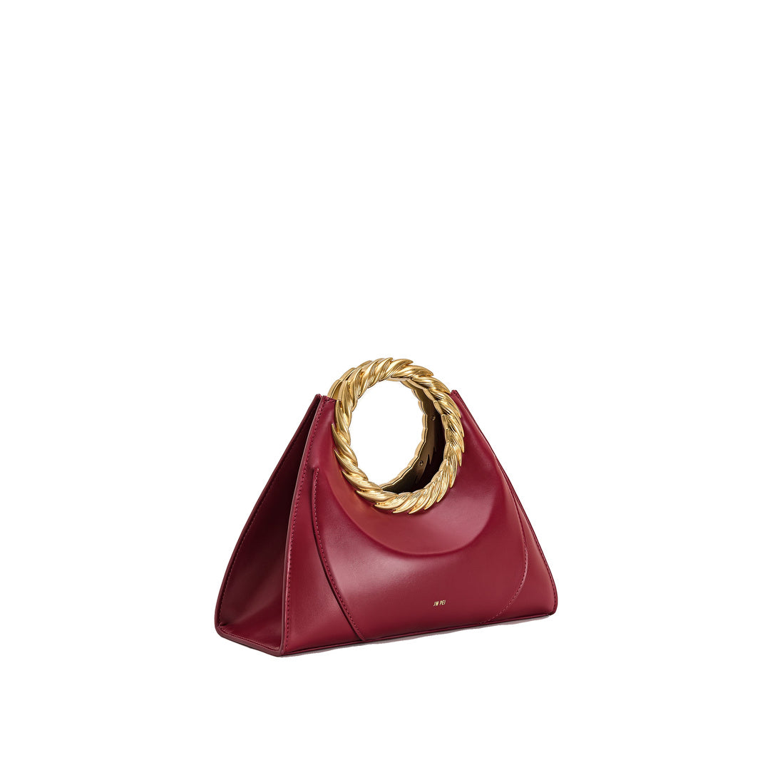 JW PEI Amiya Leaf Handle Sculpture Bag - Wine Red by JW PEI
