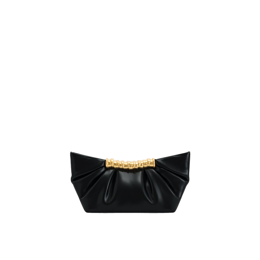 JW PEI Leia Pleated Clutch - Black by JW PEI